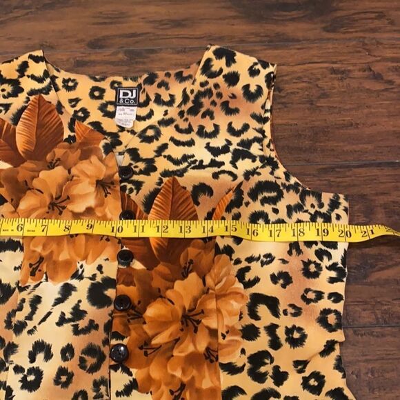 vtg dj & co cheetah leopard print tank top vtg size 16 please check measurements - Picture 6 of 7